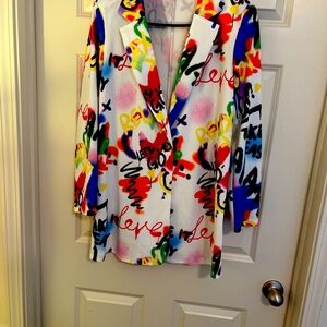 Grafiti print blazer.  Sz large.  Never worn.